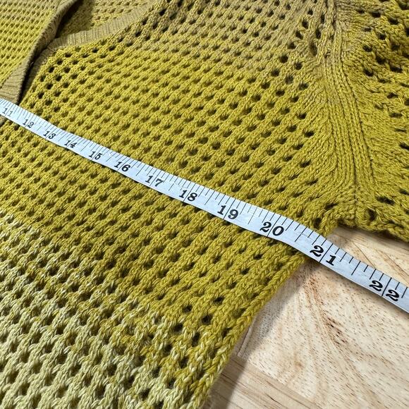 ATM Anthony Thomas Melillo NWT Ombre Open Stitch Cardigan Sweater Size S Yellow - Picture 9 of 10